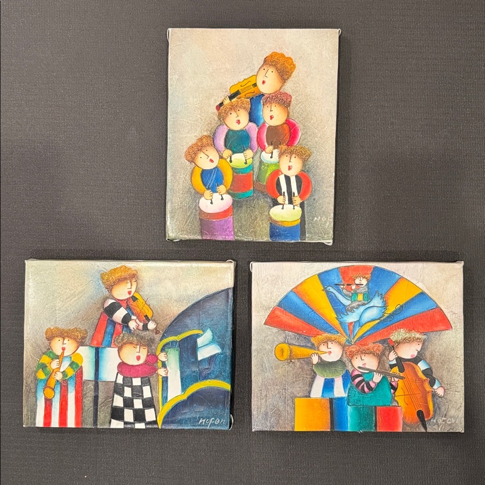Colorful Musical Art - Stretched Canvas Set of 3